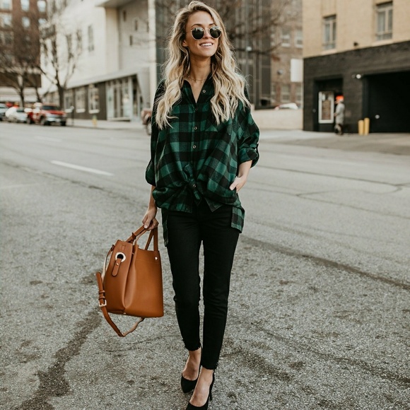 Tops - Oversized Flannel Tunic + Pockets